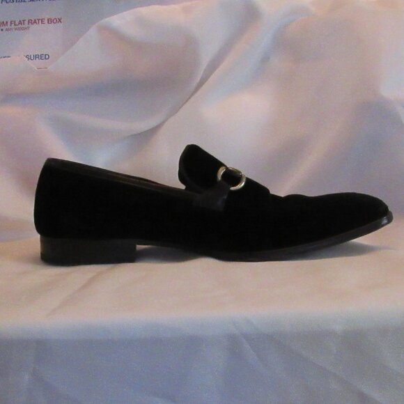 Mezlan Black Suede Silver Horsebit Loafers Size 10.5 M Excellent Pre-Owned Cond - Picture 9 of 12